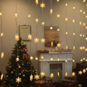 Karácsonyi hópehely LED fényfüzér – 5 méteres dekoráció választható színben, beltéri és kültéri hangulatvilágításhoz H0416 (BBD) - Image 4