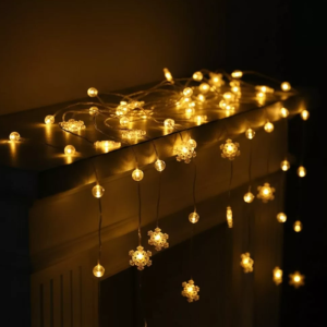 Karácsonyi hópehely LED fényfüzér – 5 méteres dekoráció választható színben, beltéri és kültéri hangulatvilágításhoz H0416 (BBD) - Image 5