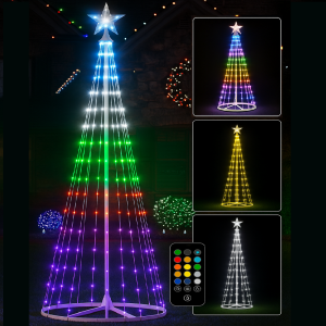 LED-es dekorfa – 1,65 m magas, 204 ledes hangulatfényfa otthonra és dekorációhoz, több választható színben(BBD)