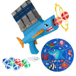 Shark attack – ragadós golyós célbalövő játék gyerekeknek darts táblával, beltéri szórakozáshoz (BBJ) - Image 1