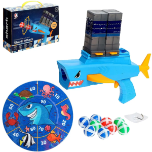 Shark attack – ragadós golyós célbalövő játék gyerekeknek darts táblával, beltéri szórakozáshoz (BBJ) - Image 12