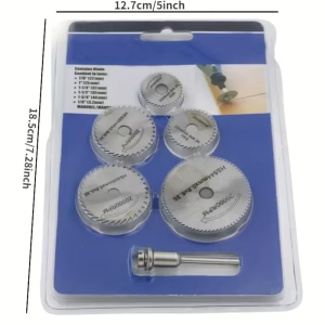 6 db-os, fúrógépre csatlakoztatható mini vágókorong készlet fémhez, fához, műanyaghoz - 22, 25, 32, 35 és 44 mm-es fűrésztárcsákkal (BBKM) (BBD) - Image 5