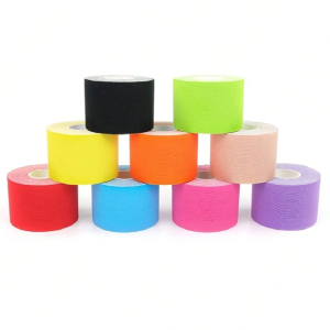 Kineziológiai tapasz – 5 cm × 5 m izom- és ízülettámasztó sport szalag fájdalomcsillapításhoz és regenerációhoz - Piros (FX) (BLLV) - Image 5