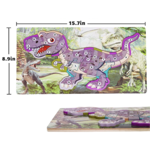 Fa t-rex dinoszaurusz puzzle, 10 db oktató játék kisgyerekeknek (BBMJ) - Image 4