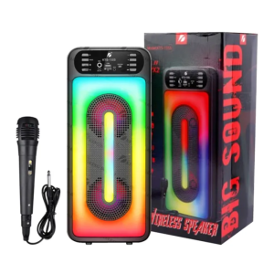 Hordozható vezeték nélküli Bluetooth hangszóró RGB LED világítással és beépített mikrofonnal KTS-1555 (FX) (BBD)