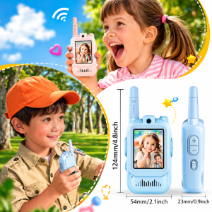 KidConnect videós walkie-talkie gyerekeknek – 2 db-os gyermek adóvevő szett kamerával és kijelzővel (BBD) - Image 3
