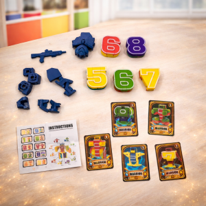 NumberBots átalakítható számrobot készlet – számokból összeépíthető transformer játék gyerekeknek 5-9 számok (BBJ) - Image 4