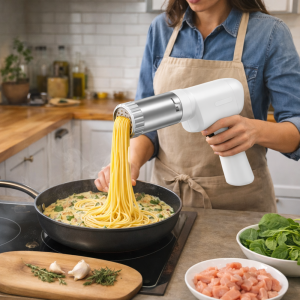 PastaMaster elektromos tésztakészítő – automata hordozható tésztanyomó gép 5 cserélhető tésztaformával (BBM) - Image 2