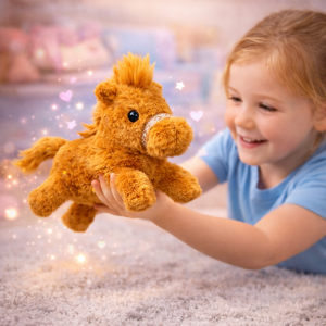 PonyPal interaktív plüss póni – sétáló plüss ló csóváló farokkal, mozgó játék póni gyerekeknek 22 cm (BBJ) - Image 3