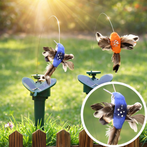 SolarBloom napelemes táncoló kolibri kerti dekoráció – mozgó napenergiás kerti dísz 40 cm (BBJ) - Image 3