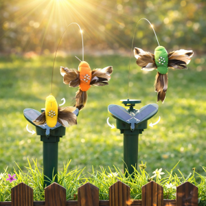 SolarBloom napelemes táncoló kolibri kerti dekoráció – mozgó napenergiás kerti dísz 40 cm (BBJ) - Image 4