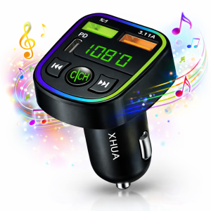 XHUA KOS-21 autós MP3 lejátszó – 3A Type-C FM transmitter, Bluetooth, USB töltő 12–24V (BBD) - Image 4