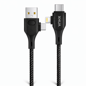 XHUA X162 4 az 1-ben gyorstöltő adatkábel – USB töltőkábel Lightning, Type-C és Micro USB csatlakozókkal