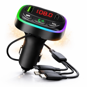 Xhua KOS-15 Bluetooth FM transzmitter autós töltő és kihangosító – MP3 lejátszó, USB, vezeték nélküli autós adapter (BBV)