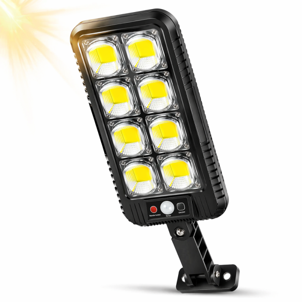 EcoLight JX-200 napelemes fali lámpa – COB LED, mozgásérzékelő, vízálló kültéri kivitel (BBD) 1