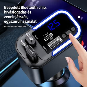 180W 5 az 1-ben LED-es autós gyorstöltő adapter – PD3.0 Type-C és USB szivargyújtós töltő telefonhoz (BBD) - Image 4