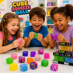 Cube Squeeze Ball squishy stresszlabda – nyomkodható érzékszervi fidget játék (BBE) - Image 2