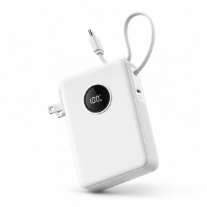 EZRA PB153 powerbank 10000mAh – mini hordozható gyorstöltő beépített kábellel és digitális kijelzővel (BBD) - Image 5