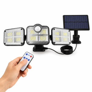 HAYAMI KL25-175A napelemes LED lámpa 138 SMD LED-del – mozgásérzékelős kültéri világítás távirányítóval (BBD) - Image 5