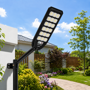 HAYAMI KL25-287 napelemes LED utcai lámpa 600W – IP65 kültéri szolár udvari világítás távirányítóval (BBD) - Image 2