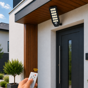 HAYAMI KL25-287 napelemes LED utcai lámpa 600W – IP65 kültéri szolár udvari világítás távirányítóval (BBD) - Image 4