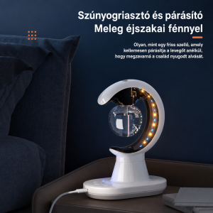 Hold alakú elektromos szúnyogirtó lámpa párásítóval és LED éjszakai fénnyel - fehér (BBM) - Image 7