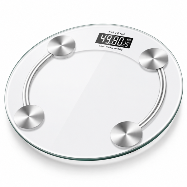 Kouvolsen KOS-17008 digitális személymérleg – LED kijelzős üveg testsúlymérő 180 kg (BBKM) 1