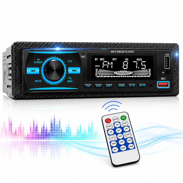 Modern autórádió Bluetooth kapcsolattal – MP3USBSD támogatás és LCD Kijelző (BBL) 1 (2)