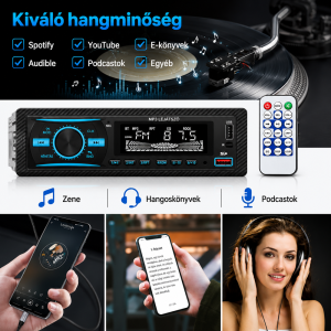 Modern autórádió Bluetooth kapcsolattal – MP3/USB/SD támogatás és LCD Kijelző (BBL) - Image 3
