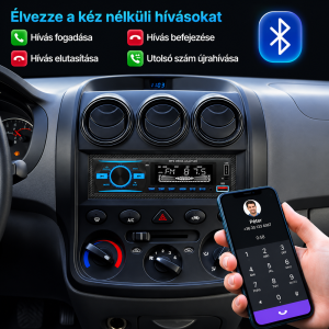 Modern autórádió Bluetooth kapcsolattal – MP3/USB/SD támogatás és LCD Kijelző (BBL) - Image 4