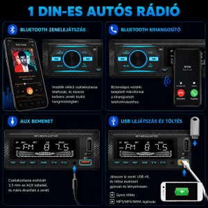 Modern autórádió Bluetooth kapcsolattal – MP3/USB/SD támogatás és LCD Kijelző (BBL) - Image 5