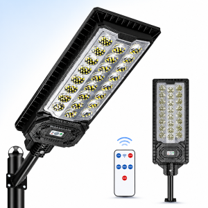 Napelemes utcai LED lámpa 888 LED – mozgásérzékelős kültéri reflektor távirányítóval IP66 W7114-3 (BBD) - Image 8