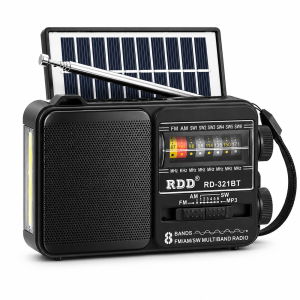 RDD hordozható Bluetooth rádió és napelemes LED hangszóró USB/TF lejátszóval – RD-321BTS (BBJH) - Image 1