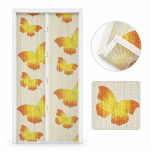 Sárga pillangós mágneses szúnyogháló ajtóra 100×210 cm – automata záródású rovarháló függöny (GL-11398L) - Image 5