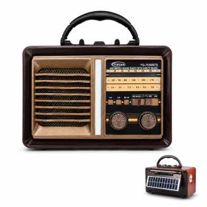 YUEGAN YG-7050BTS retro Bluetooth rádió – hordozható AM/FM/SW multimédiás hangszóró USB/TF lejátszóval (BBD) - Image 5