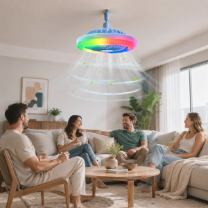 30W RGB LED ventilátorlámpa – multifunkciós mennyezeti lámpa ventilátorral (BBJH) - Image 3