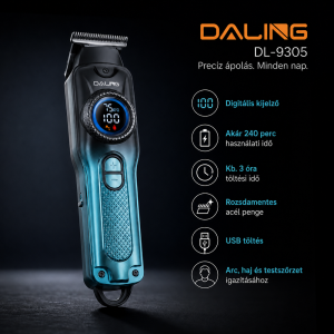 Daling DL-9305 férfi grooming szett digitális kijelzővel – többfunkciós hajvágó, szakállvágó és trimmer készlet (BBD) - Image 4