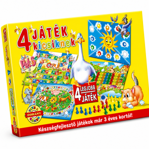 Háziállatok 4 az 1-ben társasjáték készlet – fejlesztő családi játék gyerekeknek, 3 éves kortól (BBMJ) - Image 1