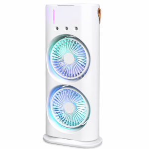 IceCool dupla léghűtő ventilátor párásító funkcióval – jéggel tölthető USB asztali hűtőventilátor (BBM) - Image 5
