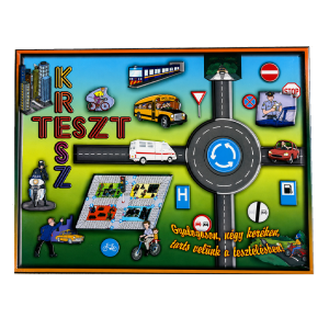 Retro Kresz teszt társasjáték – közlekedési oktató játék kicsiknek és nagyoknak (BBMJ) - Image 3